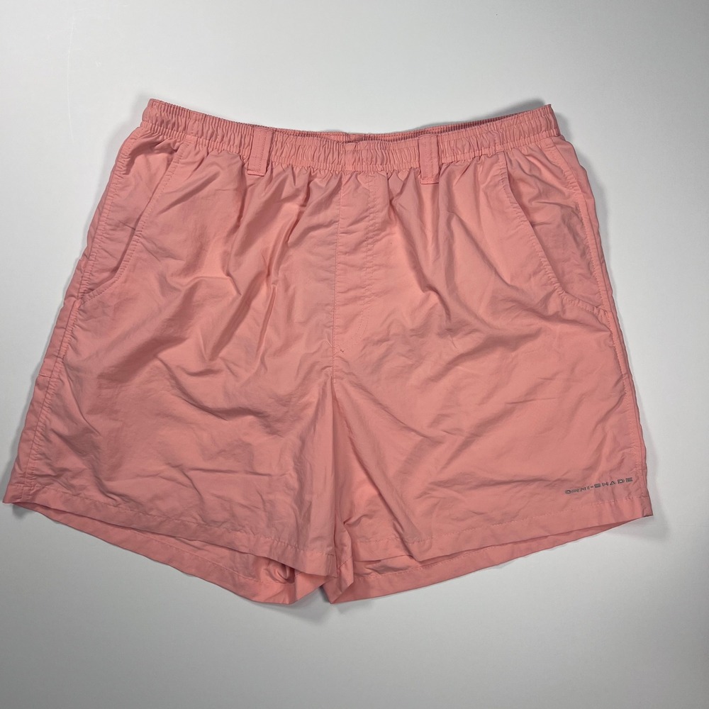 Columbia Backcast III Water Shorts Mens Large Pink PFG Omni-Shade Fishing 6"